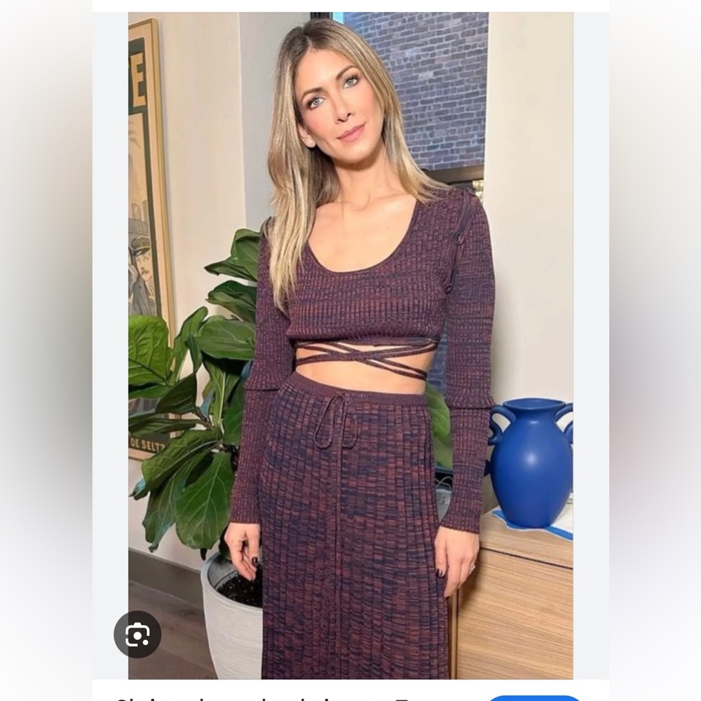Christopher Esber Knit Tie Skirt Top Set XS